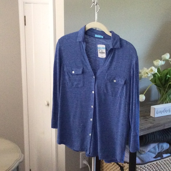 J. McLaughlin Tops - J. McLaughlin Brynn Top Azure Blue Melange